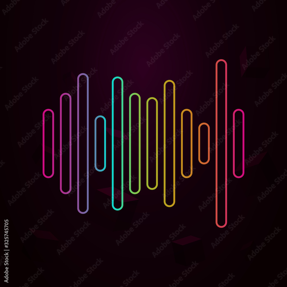 Poster sound wave nolan style icon. simple thin line, outline vector of web icons for ui and ux, website or