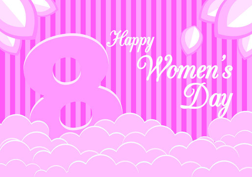 Happy Women's Day Vector Pink Graphic