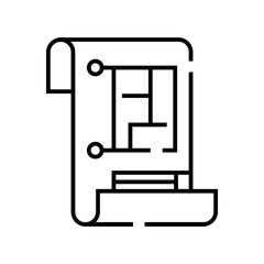 Drawing diagram line icon, concept sign, outline vector illustration, linear symbol.