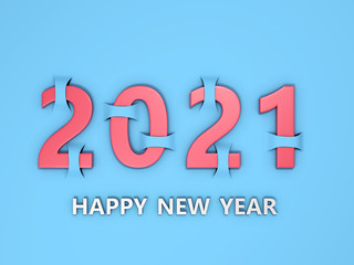 New Year 2021 Creative Design Concept - 3D Rendered Image	