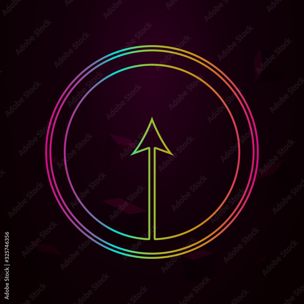 Aufkleber arrow pointing up in a circle nolan style icon. simple thin line, outline vector of web icons for ui