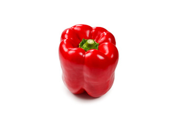 Fresh red bell pepper isolated on white background.