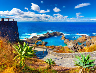 Tenerife island scenery.Nature scenic seascape in Canary Island.Travel adventures landscape