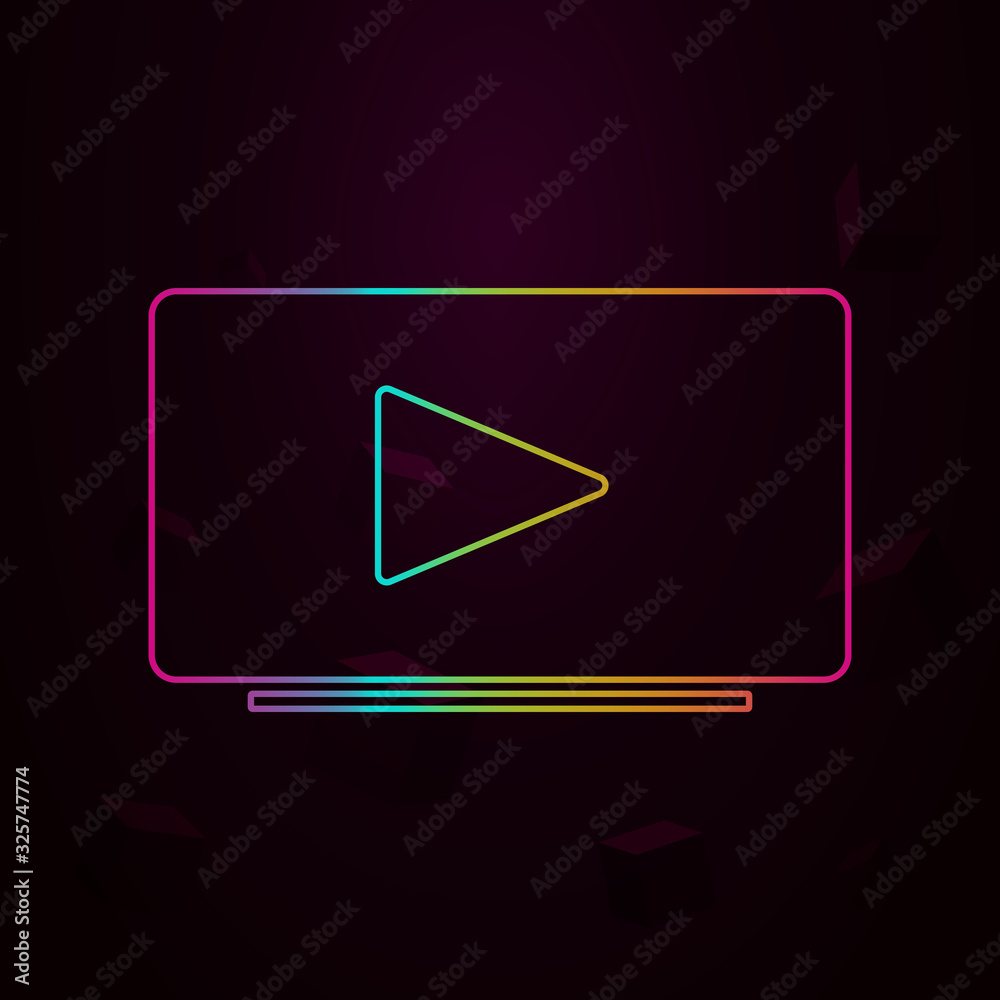 Poster music player nolan style icon. simple thin line, outline vector of web icons for ui and ux, website 