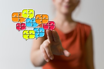speech bubbles. People Chatting. Vector illustration of a communication concept, relating to feedback