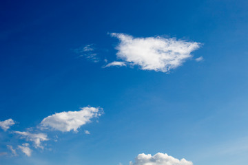 Bright blue sky with white clouds for background or wallpapers