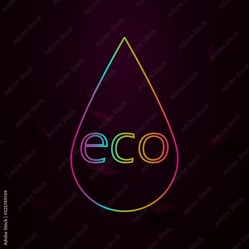 Poster eco drop nolan style icon. simple thin line, outline vector of web icons for ui and ux, website or m