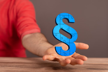 symbol paragraph law sign digital in hand