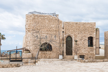 Old buildings at Kedumim Square - Kikar Kedumim in old Yafo in Israel
