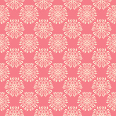 Floral seamless pattern. Pink and beige background
