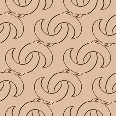 Brown abstract pattern on beige seamless background
