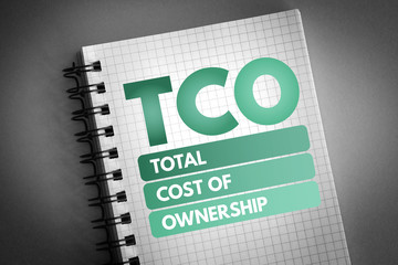 TCO - Total Cost of Ownership acronym, business concept background