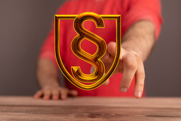paragraph law sign digital in hand