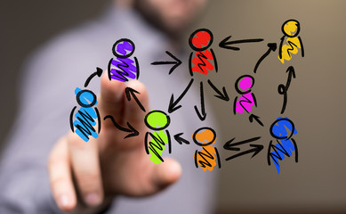 group of people talking in social network.