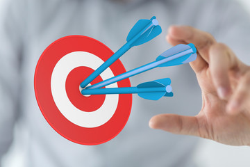 dart target arrow hitting on bullseye which is the ultimate goal that everyone wants.