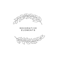 Leaf symbols, logos, icons and signs collection. Set of floral design elements.