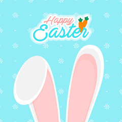 happy easter day greeting card vector illustration