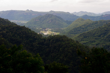 Mountains and skies in the rainy season and natural beauty