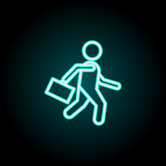 Business man neon icon. Simple thin line, outline vector of startup icons for ui and ux, website or mobile application