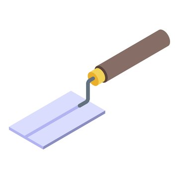 isometric trowel tool brown handle clip art preview