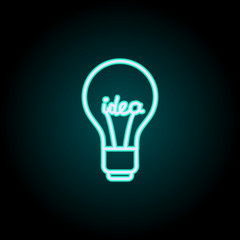 Idea neon icon. Simple thin line, outline vector of startup icons for ui and ux, website or mobile application