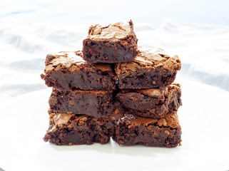 chocolate brownies on a plate