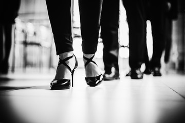 image of a group of corporate employees walking in the office