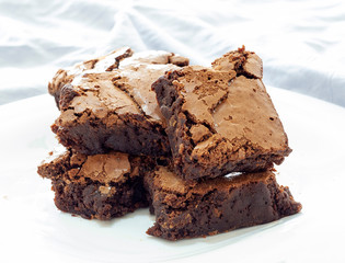 chocolate brownies on plate