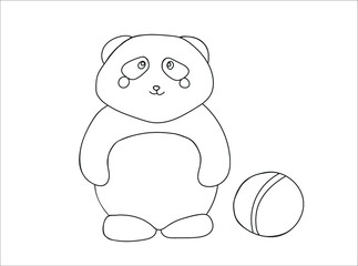 Cute panda line pattern for coloring book vector illustration