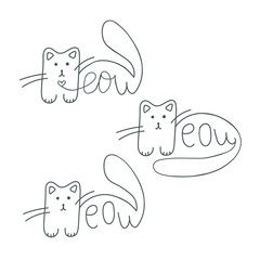 Meow cat vector illustration