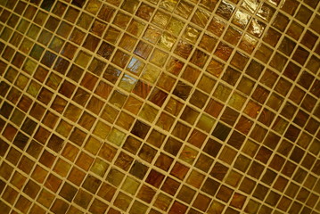 Square brown tile wall pattern