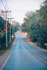 Rural road in winter morning