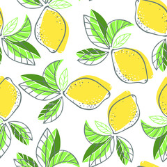 Seamless psttern lemon vector illustration