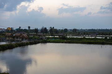 Fototapeta na wymiar landscape with a river near Hoi An, Vietnam in the fishing area