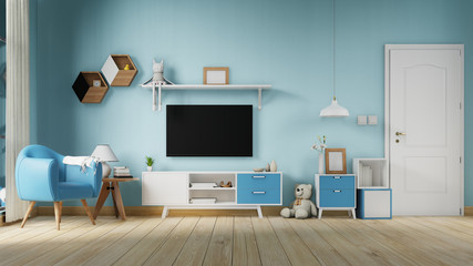 Interior poster mock up living room with colorful white sofa. 3D rendering.