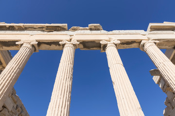 Fototapeta premium View of Acropolis. Famous place in Athens - capital of Greece. Ancient monuments.