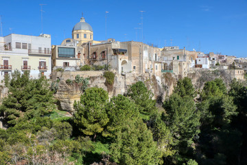 Fototapeta na wymiar Overview of the ravine of San Marco in Massafra, Taranto, Puglia, Italy