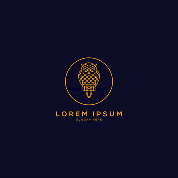 The concept of a simple logo and owl icon. Logos available in vectors. Minimalist style. - Vector