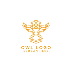 The concept of a simple logo and owl icon. Logos available in vectors. Minimalist style. - Vector