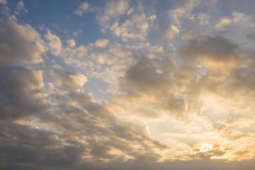 sunset cloudy sky with dramatic color