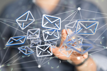 email icons in work space 3d.