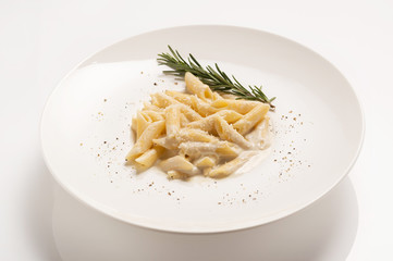 Delicious pasta with parmesan and rosemary.