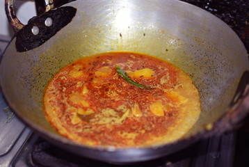 Indian dish potato curry also called as alu ki subzi