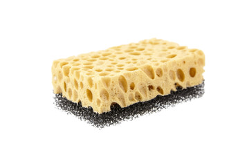 Household dishwashing sponge from reticulated foam isolated
