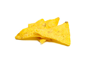 nachos, corn chips, isolated on white background