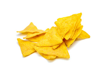 Naklejka premium nachos, corn chips, isolated on white background