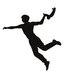 Silhouette of Jai alai Basque Pelota Cesta Punta Player