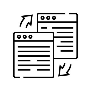 Data transfer line icon, concept sign, outline vector illustration, linear symbol.