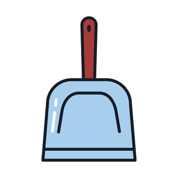 blue dustpan with red handle clip art preview