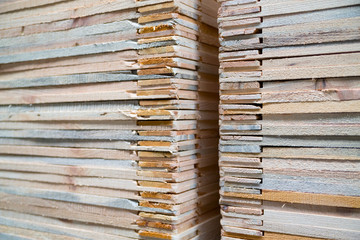 Pallets witn wooden planks, isolated. Wooden thin texture